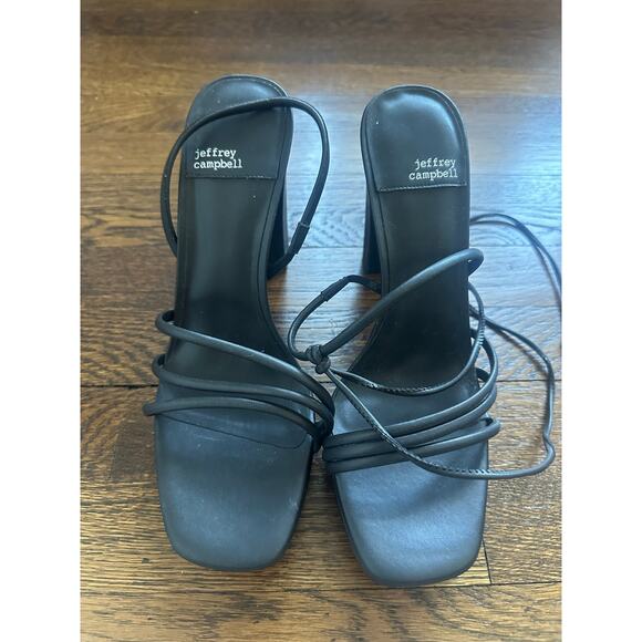 Jeffrey Campbell Presecco Platform Sandal Black Size 10 NWOT (Read Description) - Picture 4 of 10